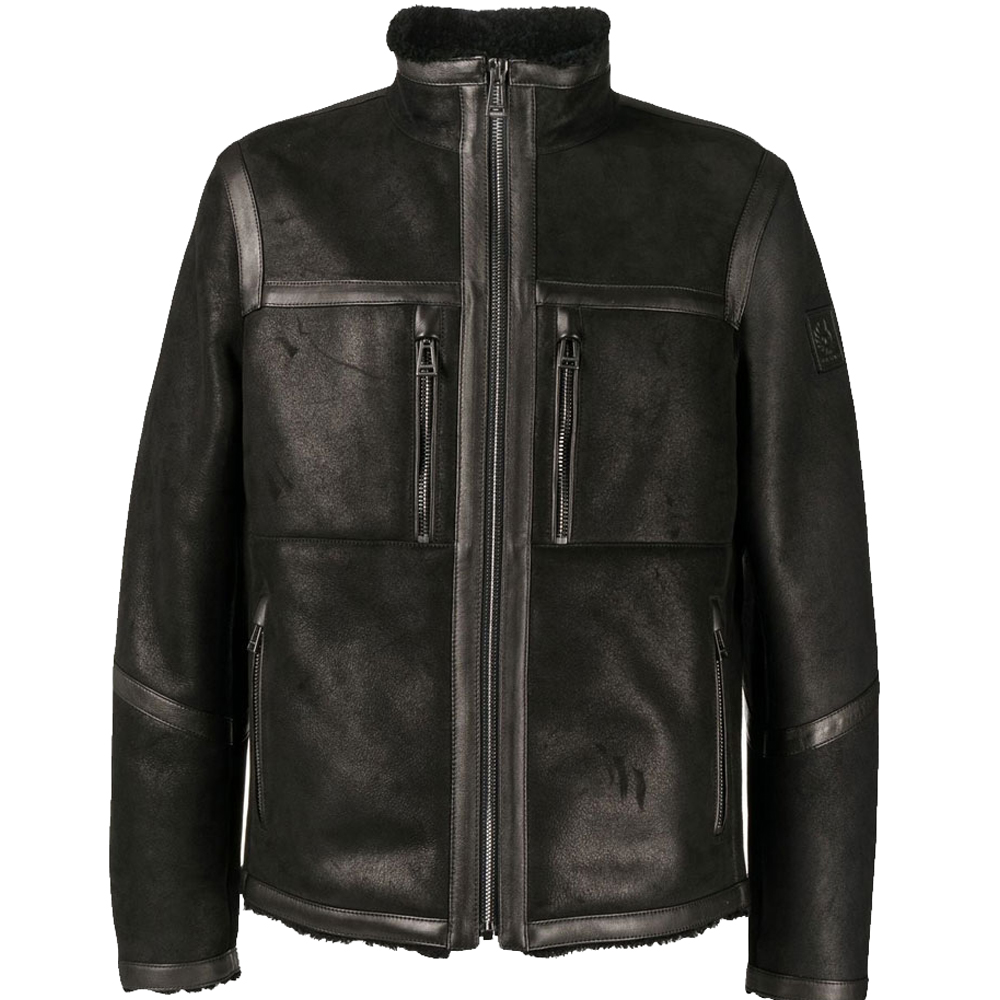 Belstaff Tundra Black Shearling Leather Jacket