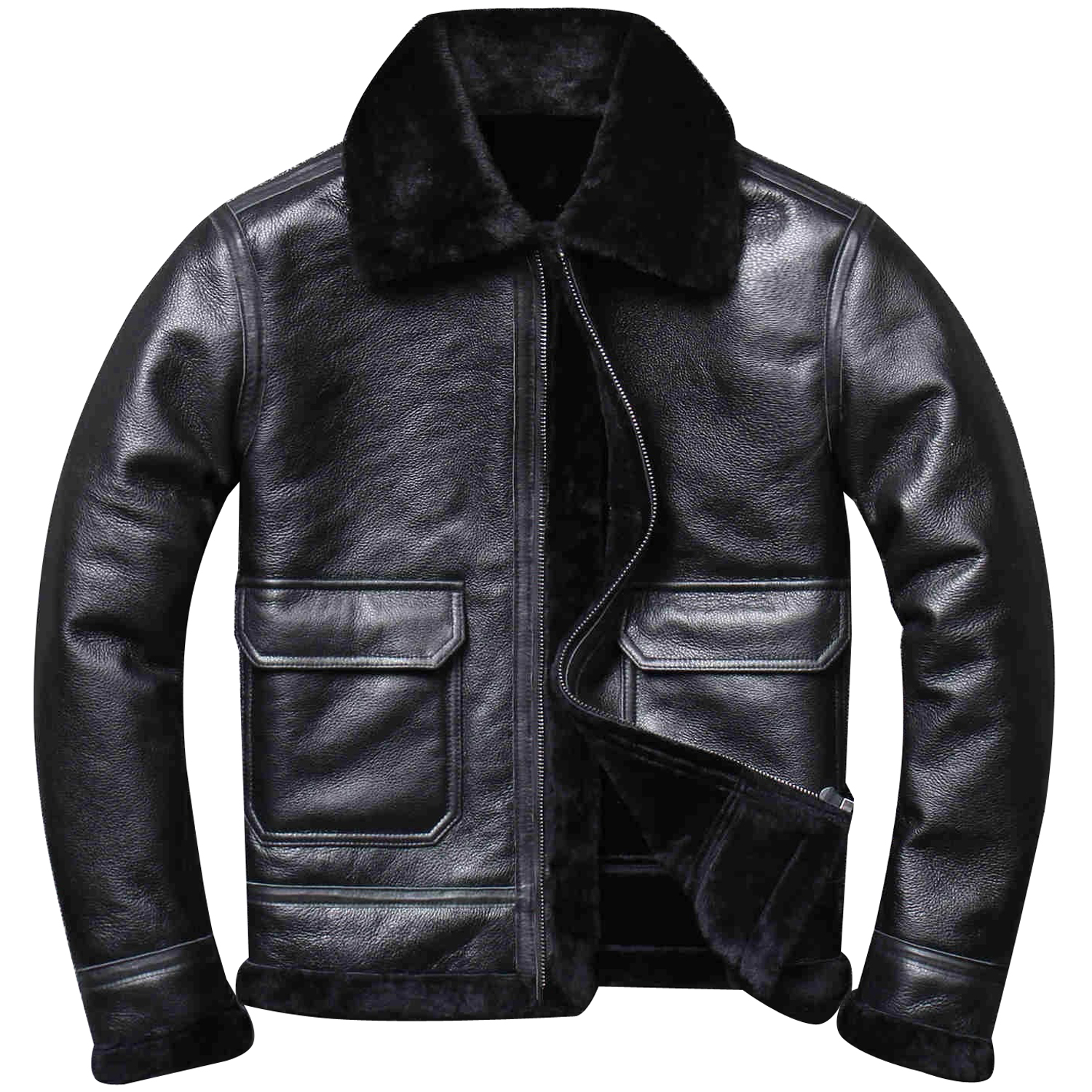 Black Leather Jacket for Autumn Winter