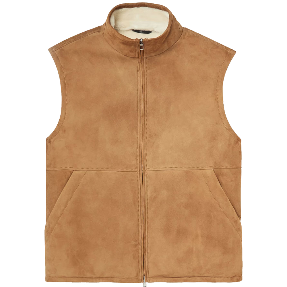 Slim-Fit Shearling Leather Vest